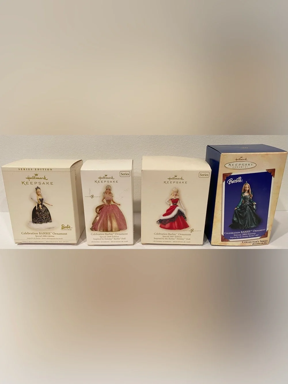 Hallmark Keepsake Lot of 4 Barbie Ornaments.